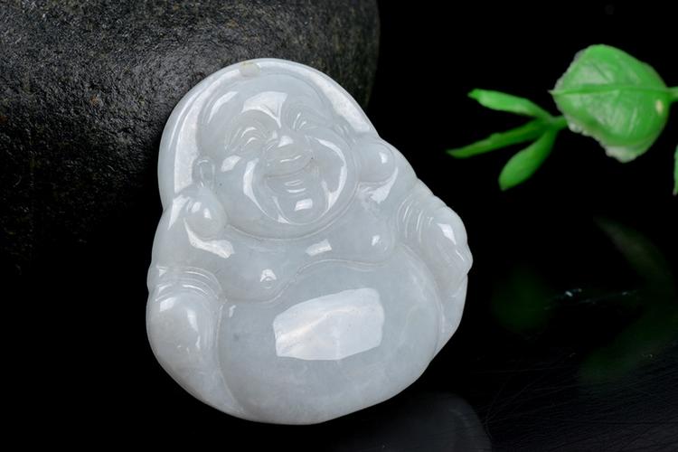 珠宝玉器 翡翠 老坑冰种翡翠飘阳 笑佛 挂件15